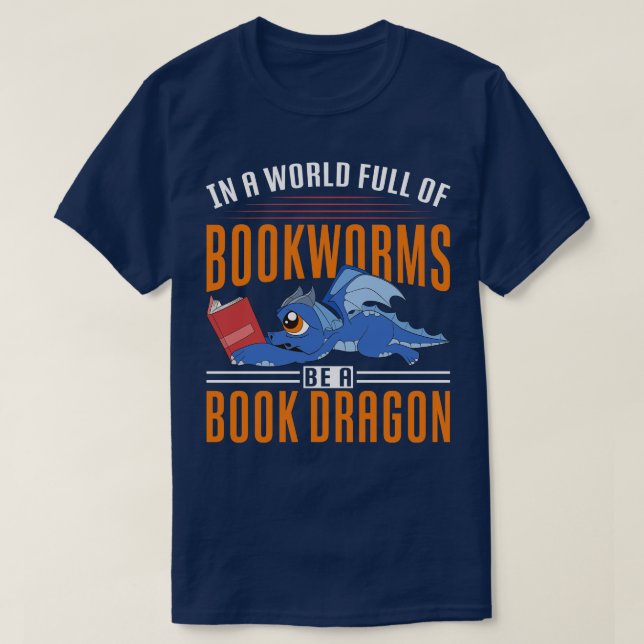 Camiseta Gracioso Bookworm Mythical Creature Reading Book D (Diseño del anverso)