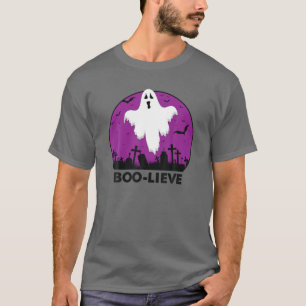 Camiseta Gracioso Boolieve cree que el fantasma Graveyard H