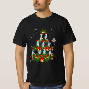 Camiseta Gracioso Boston Terrier Christmas Tree Mask Xmas