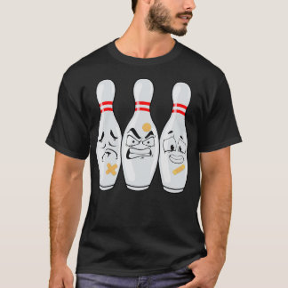 Camiseta Gracioso Bowling Pin Cara A Los Niños De Los Amant