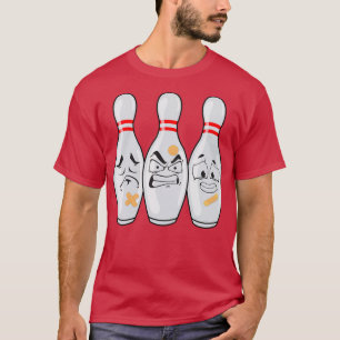 Camiseta Gracioso Bowling Pin Cara A Los Niños De Los Amant