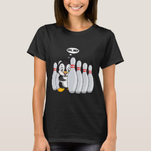 Camiseta Gracioso Bowling Pin Cute Penguin Para Bowling Lov