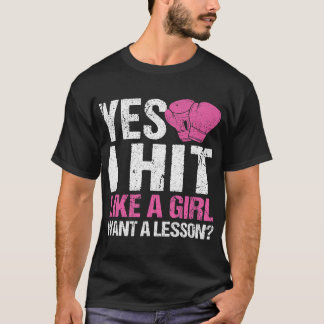 Camiseta Gracioso Boxeador De Chicas De Boxeo Sí Golpeé Com