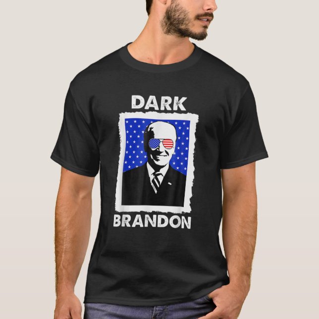Camiseta Gracioso Brandon Bandera estadounidense Dark Brand (Anverso)