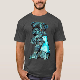 Camiseta Gracioso Brindle Pug Perro I Love Dad Tattoo Brind
