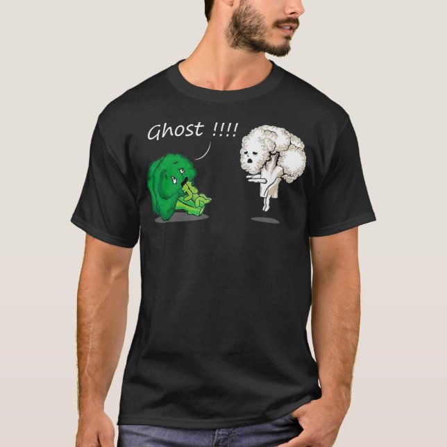 Camiseta Gracioso brócoli asustado por Ghost Cauliflower Fu (Anverso)