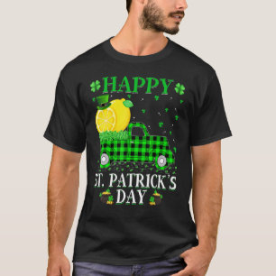 Camiseta Gracioso Búfalo Plaid Green Truck Lemon Fruit St P
