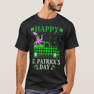 Camiseta Gracioso Búfalo Plaid Green Truck Squid St. Patric
