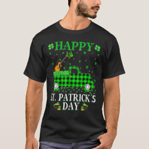 Camiseta Gracioso búfalo tocado Green Truck Guitar St. Patr