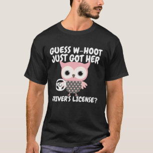 Camiseta Gracioso búho nuevo permiso de conducir para