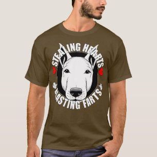 Camiseta Gracioso Bull Terrier Robando Corazones Blasando F
