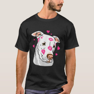 Camiseta Gracioso Bulldog de foso cara besa a Día de San Va