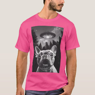 Camiseta Gracioso Bulldog francés Ufo Selfie