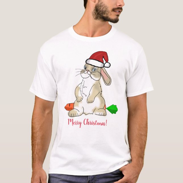 Camiseta Gracioso Bunny Merry Christmas (Anverso)