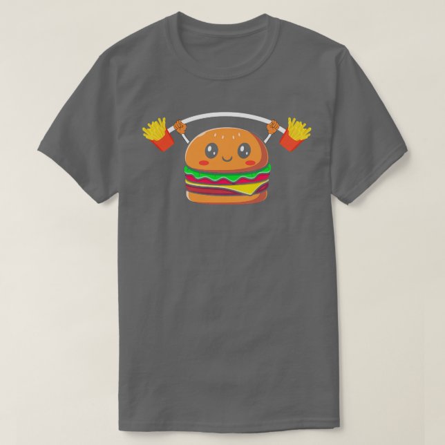 Camiseta Gracioso Burger Lifting Fries (Diseño del anverso)