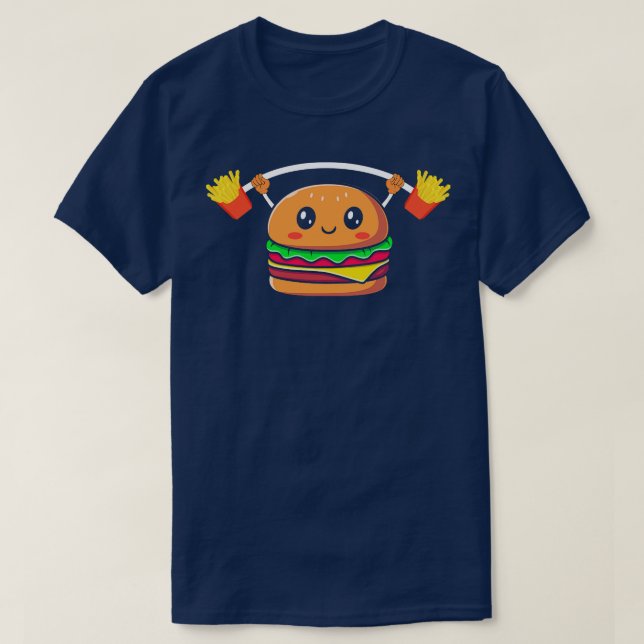 Camiseta Gracioso Burger Lifting Fries (Diseño del anverso)
