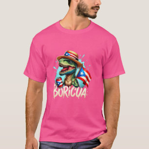 Camiseta Gracioso buricua dinosaurio T-Rex Hispanic Heritag