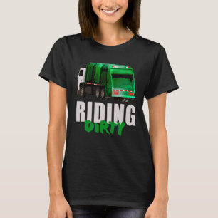 Camiseta Gracioso cabalgando sucio Reciclando basura Camión