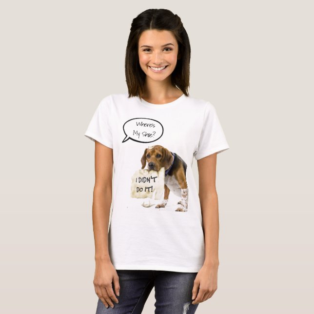Camiseta Gracioso cachorro de perro malo dónde está mi cami (Anverso completo)
