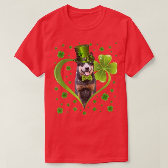 Camiseta Gracioso cachorro Shamrock Australian Cattle Dog S (Diseño del anverso)