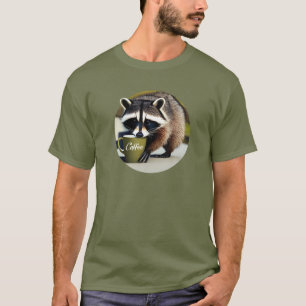 Camiseta Gracioso café de Raccoon lindo