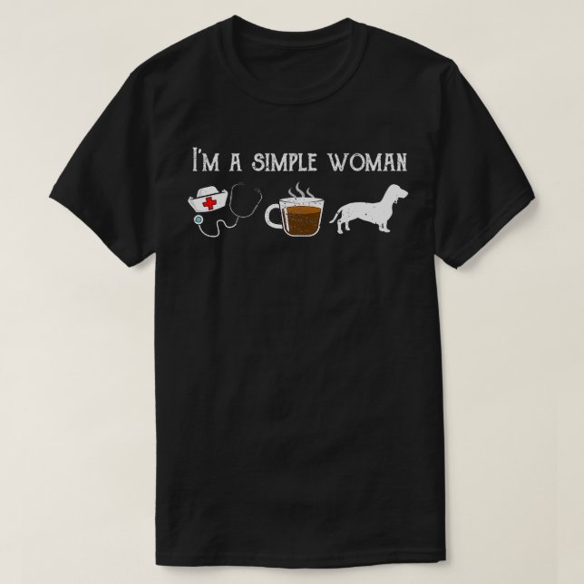 Camiseta Gracioso café de té de enfermera Lover Cute Dachsh (Diseño del anverso)