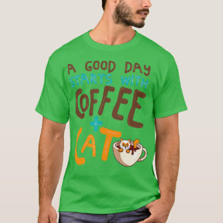 Camiseta Gracioso café gato Mug Cat Lover Café Café Cat Mam