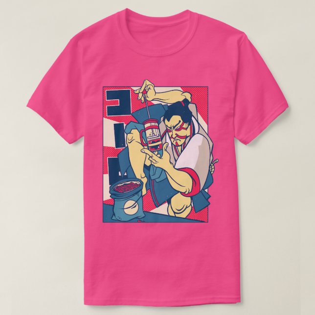 Camiseta Gracioso café negro Samurai Warrior  (Diseño del anverso)