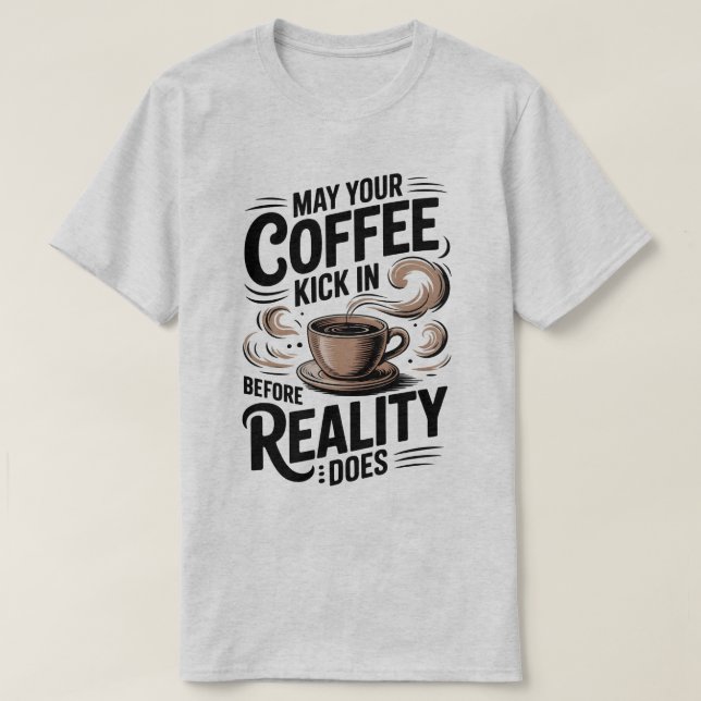 Camiseta Gracioso Café Retro Antes De Que La Realidad Entra (Diseño del anverso)