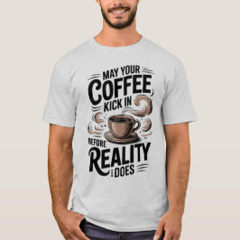 Camiseta Gracioso Café Retro Antes De Que La Realidad Entra