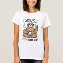 Camiseta Gracioso Café Sloth