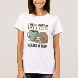 Camiseta Gracioso Café Sloth