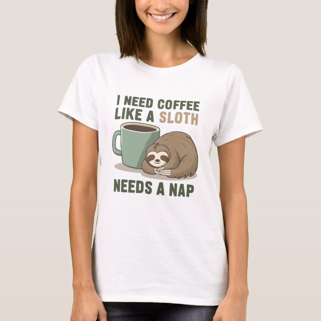 Camiseta Gracioso Café Sloth (Anverso)
