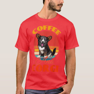 Camiseta Gracioso Café Y Cardigan Welsh Corgi Perro Lover R