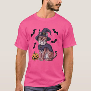 Camiseta Gracioso calabaza de bruja disfraz Lynx Halloween