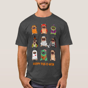 Camiseta Gracioso calabaza Pug Lover disfraz de Halloween D