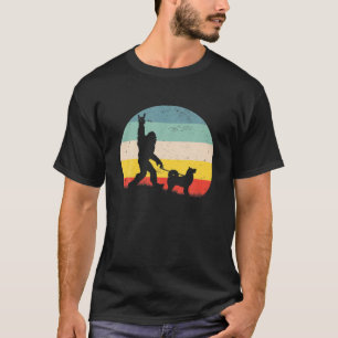 Camiseta Gracioso Caminata en Pie Akita Perro - Viejo Retro