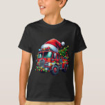 Camiseta Gracioso camión de bomberos Santa Christmas Tree i<br><div class="desc">Gracioso camión de bomberos Santa Christmas Tree enciende a mujeres hombres niños</div>