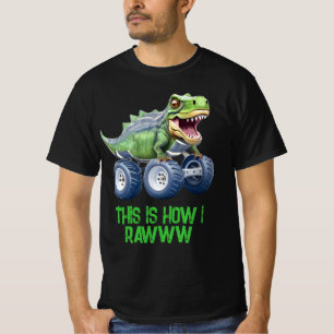Camiseta Gracioso camión monstruo de dinosaurios