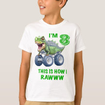 Gracioso camión monstruo de los dinosaurios T rex