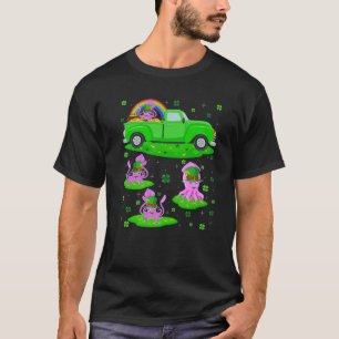 Camiseta Gracioso Camión Verde Leprechaun Gorra Squid St. P