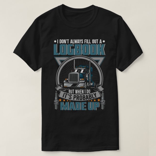 Camiseta Gracioso Camionero Logbook Truck Driving On the Ro (Diseño del anverso)