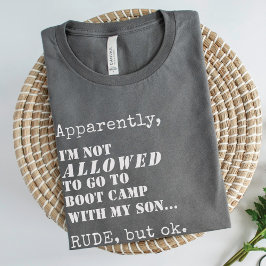 Camiseta Gracioso campamento militar de botas de mamá que s