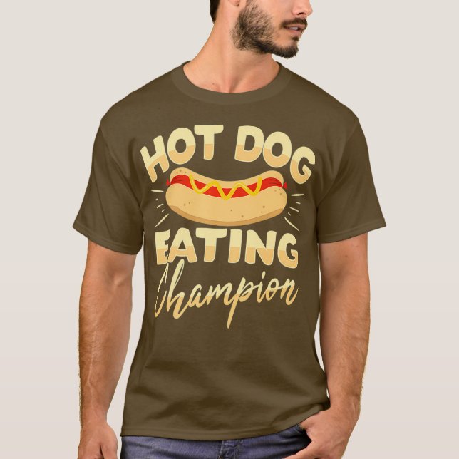 Camiseta Gracioso campeón de alimentación de perro caliente (Anverso)