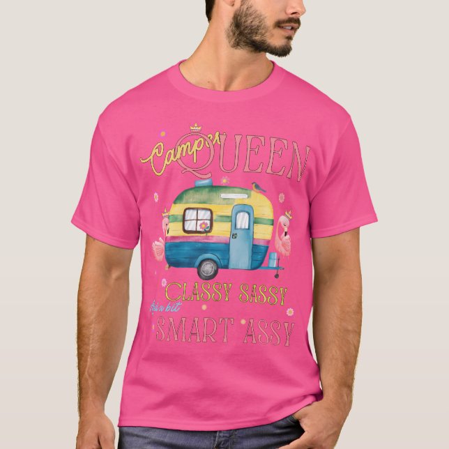 Camiseta Gracioso Camper Queen Sassy Smart Camping Rv W (Anverso)