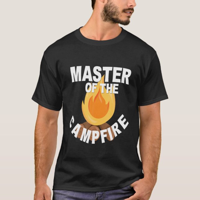 Camiseta Gracioso Camping Camper Master Del Campfire D (Anverso)
