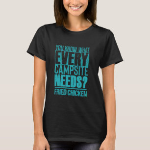 Camiseta Gracioso camping de piropos y pollo frito