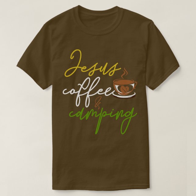 Camiseta Gracioso camping regalo Café Cristianismo Jesús Ch (Diseño del anverso)