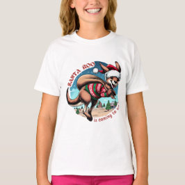 Camiseta Gracioso canguro deseando Merry Xmas Cute Santa