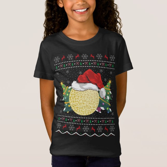 Camiseta Gracioso Cantaloupe Melon Lover Xmas Ugly Cantalou (Anverso)
